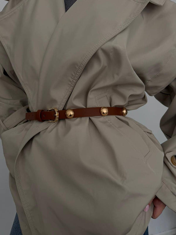 Toka Detaylı Gold Kemer Salvo - Taba