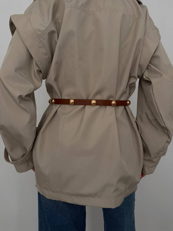 Toka Detaylı Gold Kemer Salvo - Taba