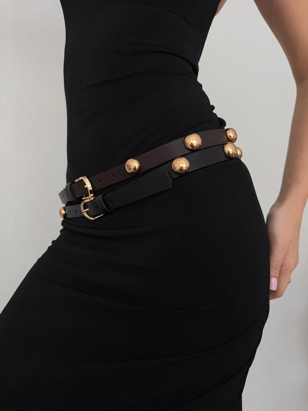 Toka Detaylı Gold Kemer Salvo - Kahve