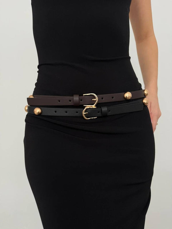 Toka Detaylı Gold Kemer Salvo - Kahve