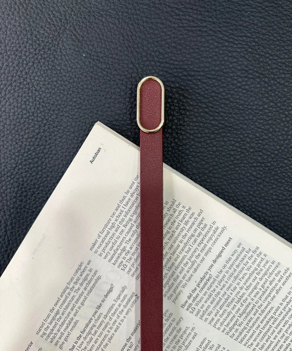 Kadın Gold Çerçeve Detaylı Kemer - Bordo