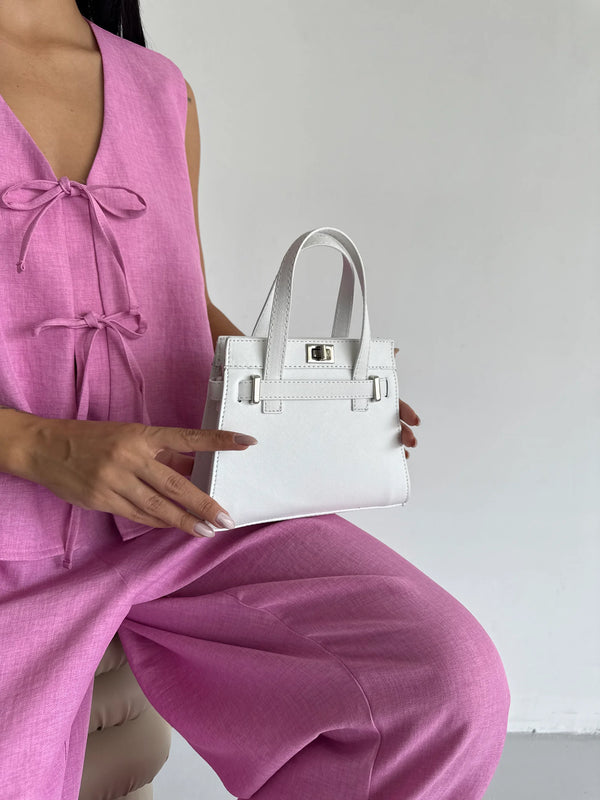 Kadın Fermuarlı Çapraz Askılı Omuz Çantası Grok - Beyaz