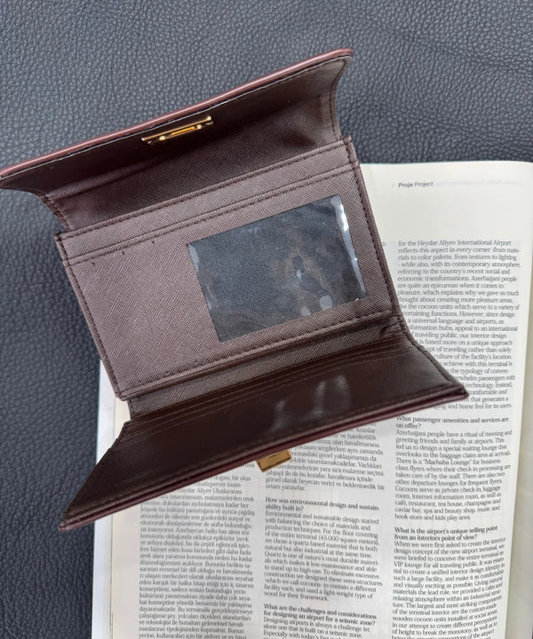 Kadın Kilit Detaylı Cüzdan  - Kahve