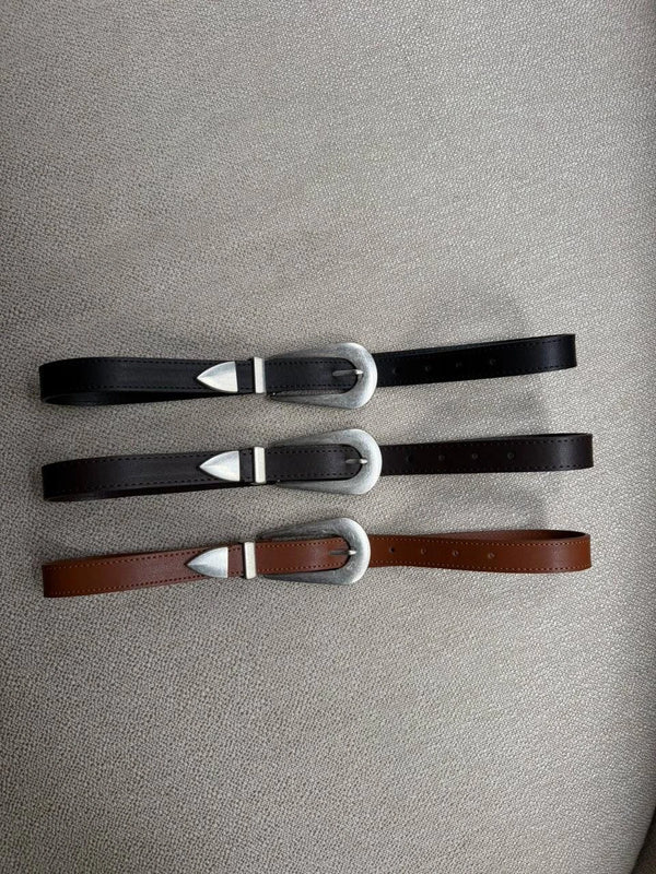 Kadın Oval Tokalı İşlemeli Kemer - Kahve