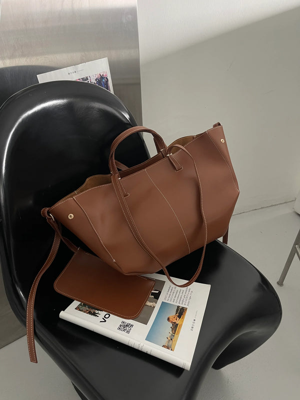 Kadın Fermuarlı Cüzdan Detaylı Omuz Çantas Big Dota - Taba