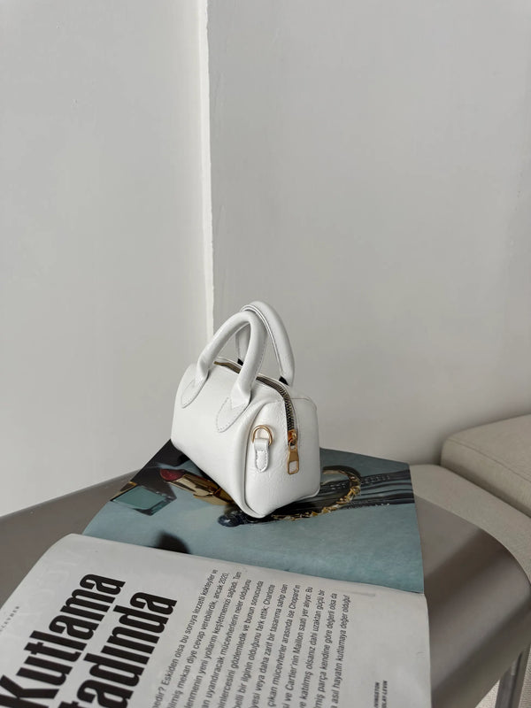 Kadın Fermuarlı Omuz Askılı Çapraz Çanta Victor - Beyaz