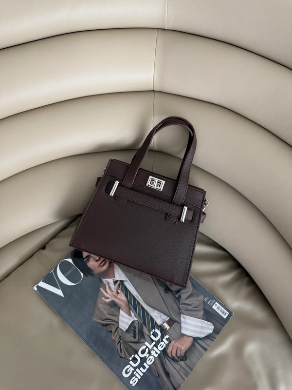 Kadın Fermuarlı Çapraz Askılı Omuz Çantası Grok - Kahve