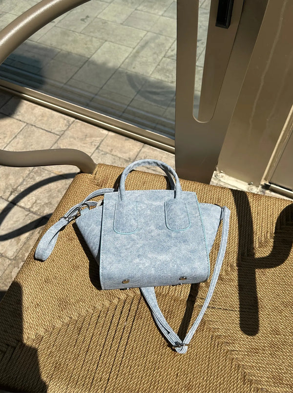 Kadın Fermuarlı Çapraz Askılı Omuz Çantası Eleni - Kot