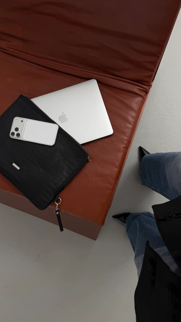 Dizüstü Bilgisayar Kılıfı Luma - Siyah Kroko