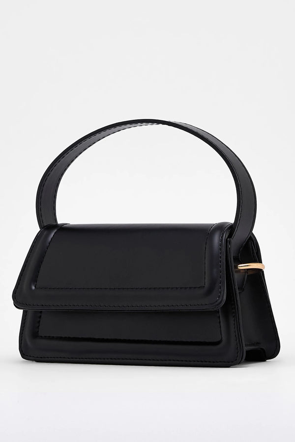 Kadın Kapaklı Çapraz Askılı Kol ve Omuz Çantası Zoe - Siyah