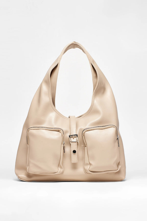 Kadın Cepli Omuz Çantası Mabel - Vizon