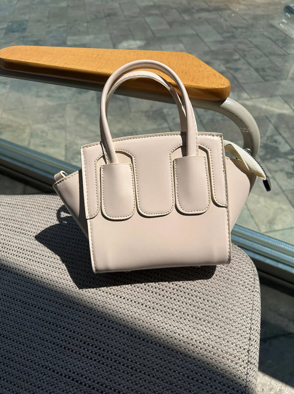 Kadın Fermuarlı Çapraz Askılı Omuz Çantası Eleni - Krem