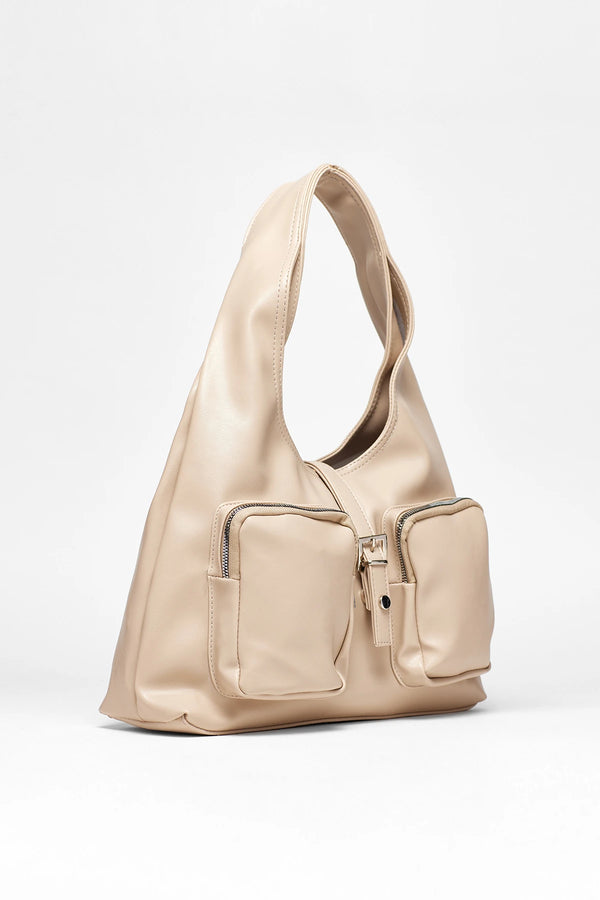 Kadın Cepli Omuz Çantası Mabel - Vizon