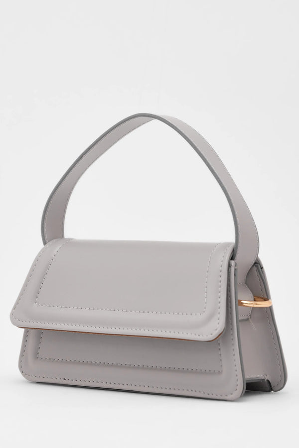 Kadın Kapaklı Çapraz Askılı Kol ve Omuz Çantası Zoe - Gri