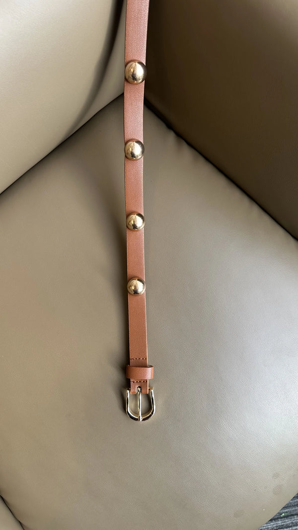 Toka Detaylı Gold Kemer Salvo - Taba