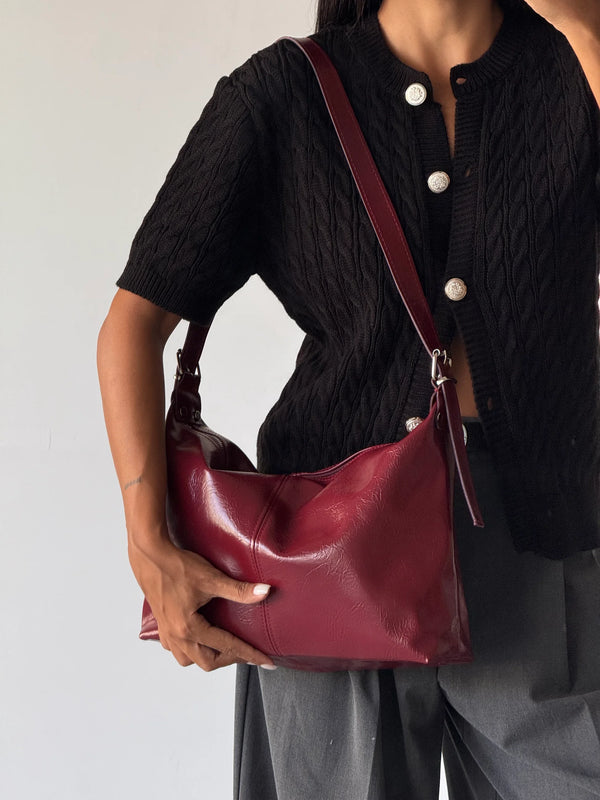 Kadın Ayarlanabilir Askılı Omuz Çantası Montas - Bordo