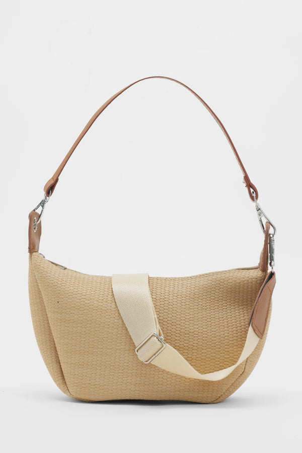 Kadın Hasır Desenli Çapraz Askılımı Omuz Çantası Sumy - Taba
