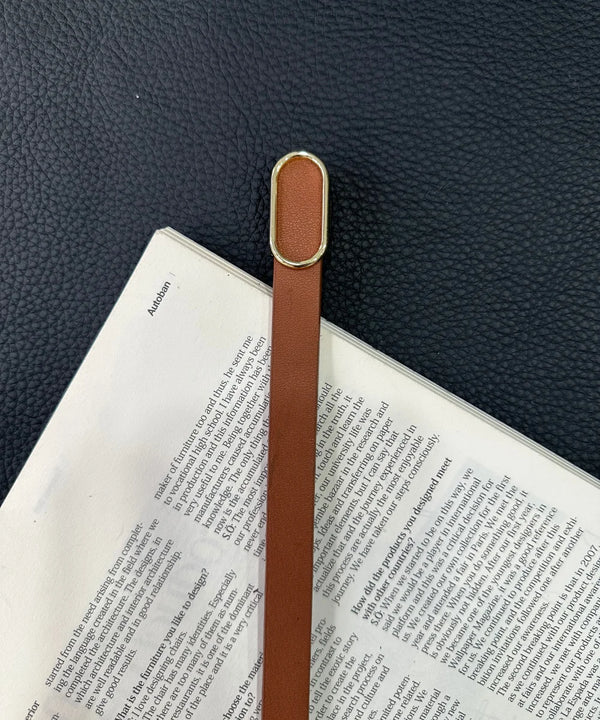 Kadın Gold Çerçeve Detaylı Kemer - Taba