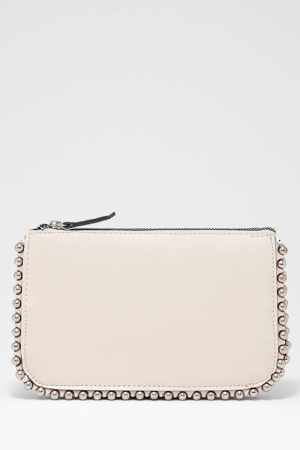 Kadın Zımbalı Çapraz Askılı Çanta Stap  - Krem