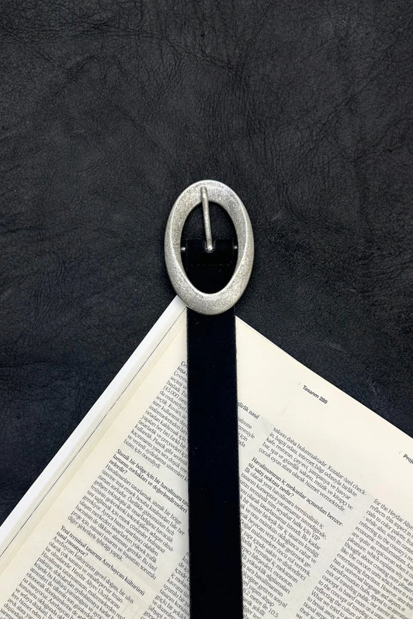 Geniş Napa Süet Kemer - Siyah