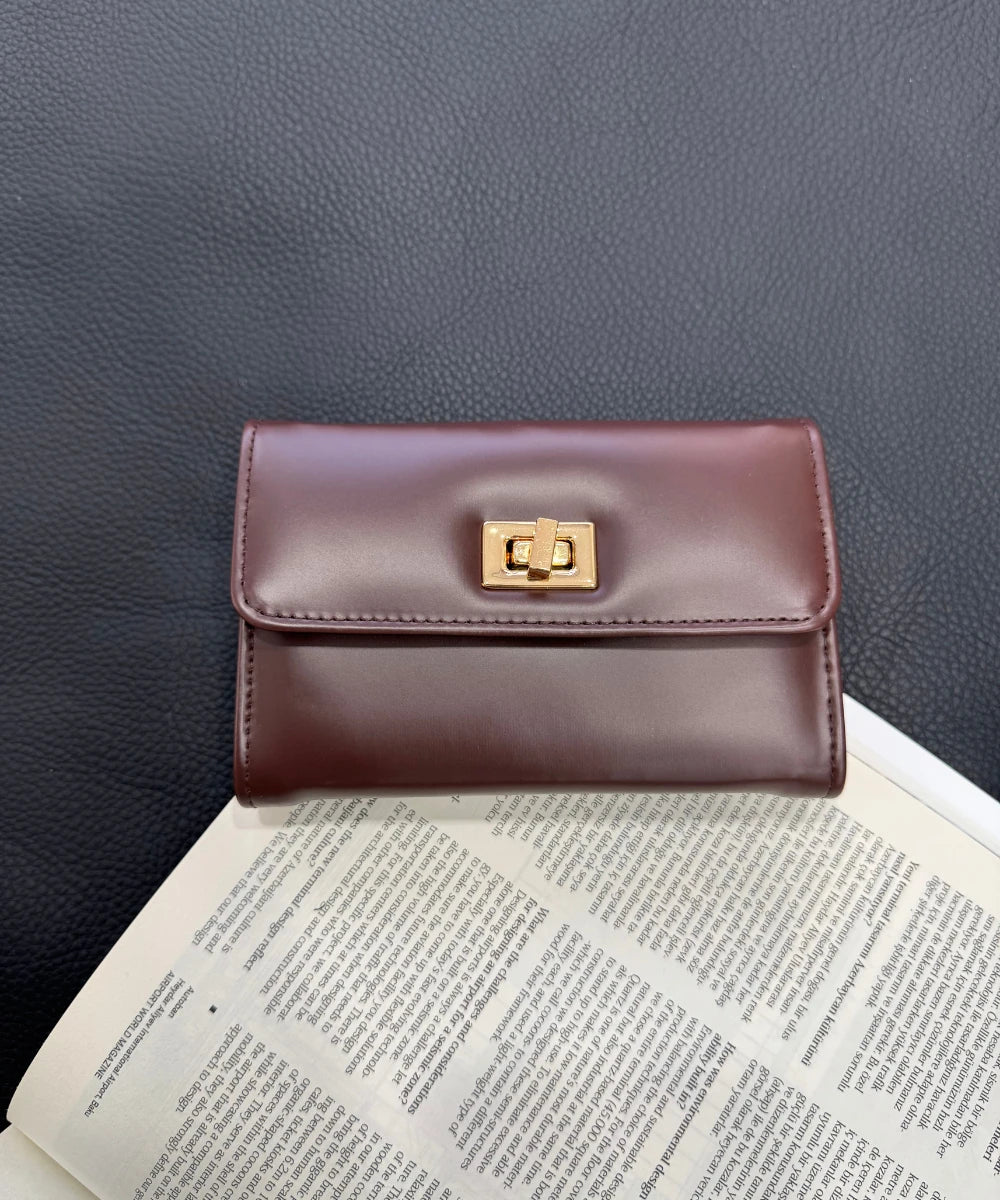 Kadın Kilit Detaylı Cüzdan  - Kahve