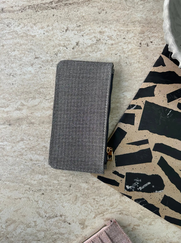 Kadın Fermuarlı Parıltılı Kartlık Glare - Black Gümüş