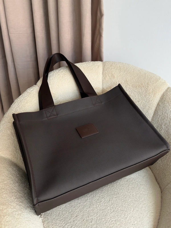 Kadın Büyük Boy Kanvas Omuz Askılı Çapraz Çanta Large - Kahve