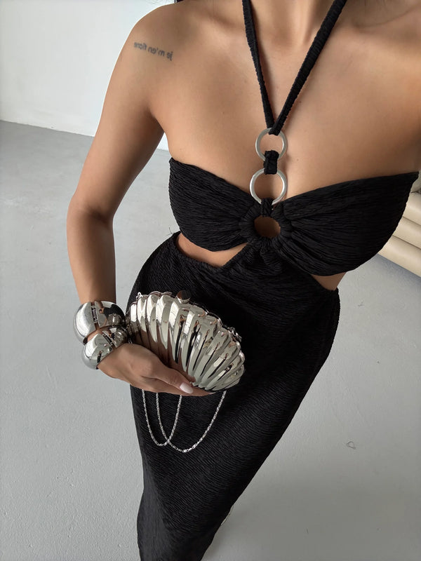 Kadın Zincirli Omuz Çantası Shell - Gümüş