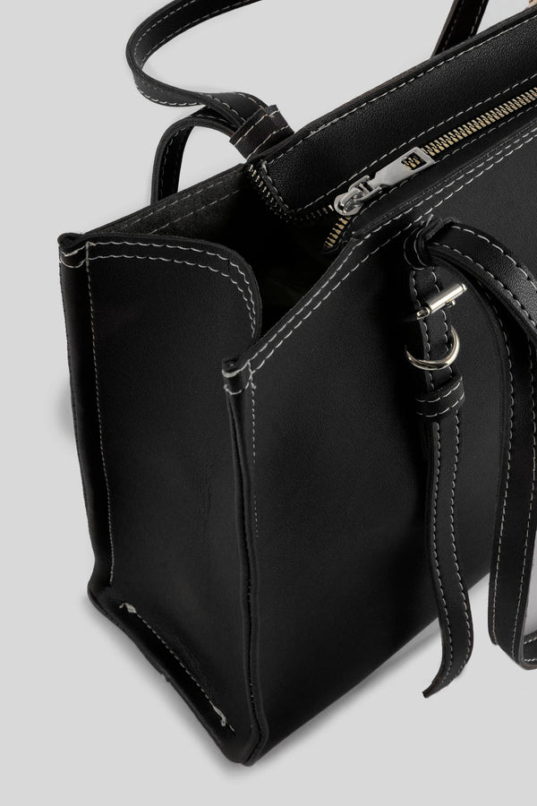 Kadın Dikiş Detaylı Tote Çanta Big Samba - Siyah