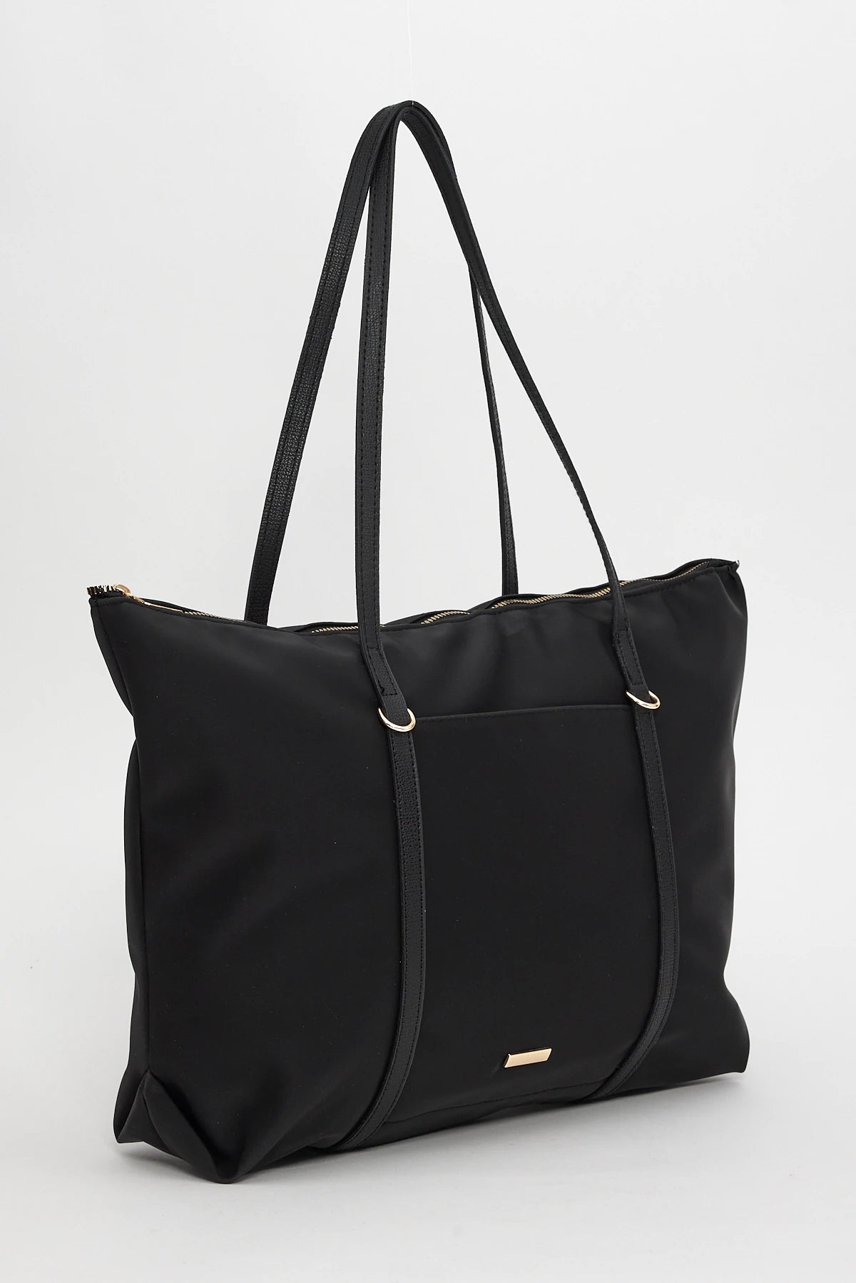 Kadın Şeritli Shopper Omuz Çantası Boris - Siyah
