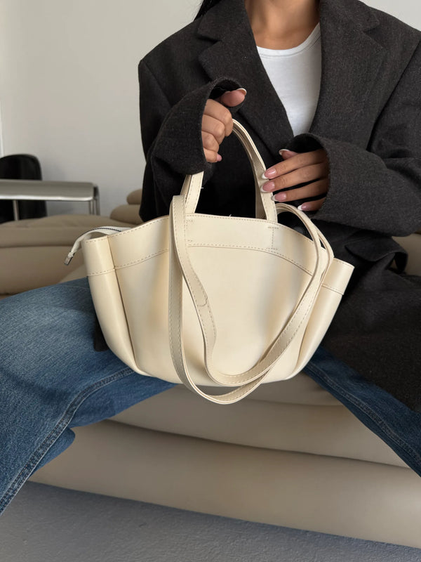 Kadın Çift Saplı Tote Çanta Pablo - Krem