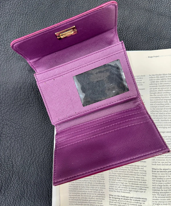 Kadın Kilit Detaylı Cüzdan  - Mor