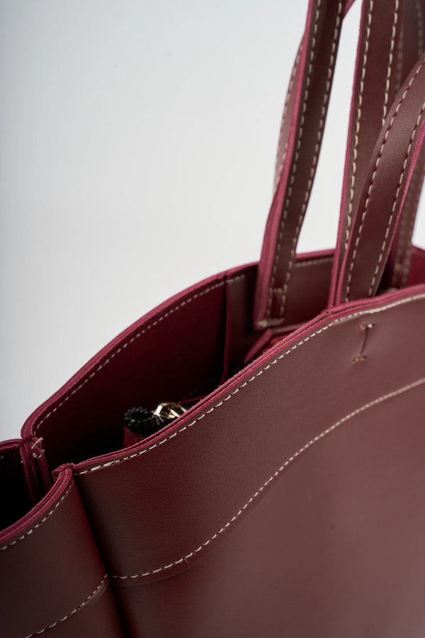 Kadın Çift Saplı Tote Çanta Pablo - Bordo