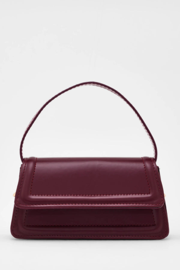 Kadın Kapaklı Çapraz Askılı Kol ve Omuz Çantası Zoe - Bordo