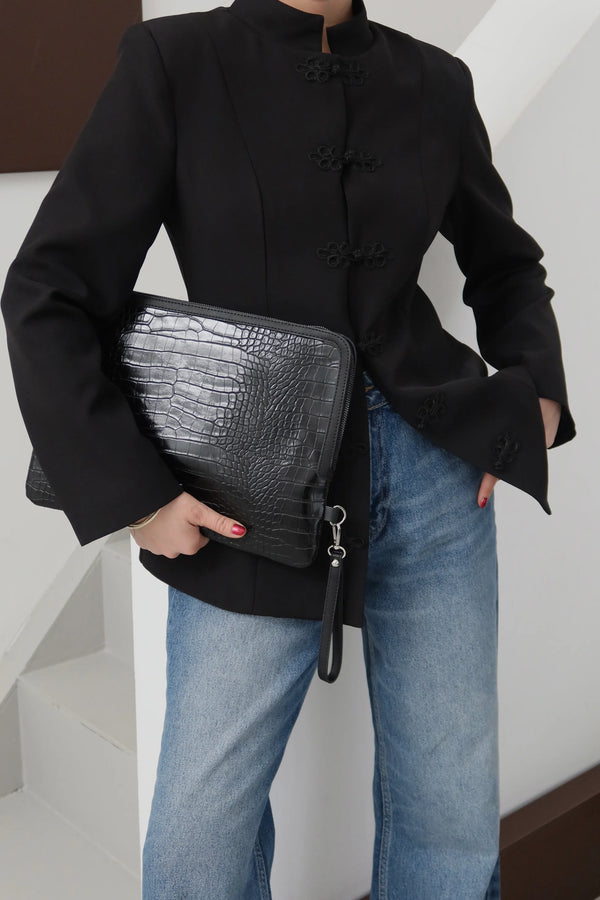 Dizüstü Bilgisayar Kılıfı Luma - Siyah Kroko