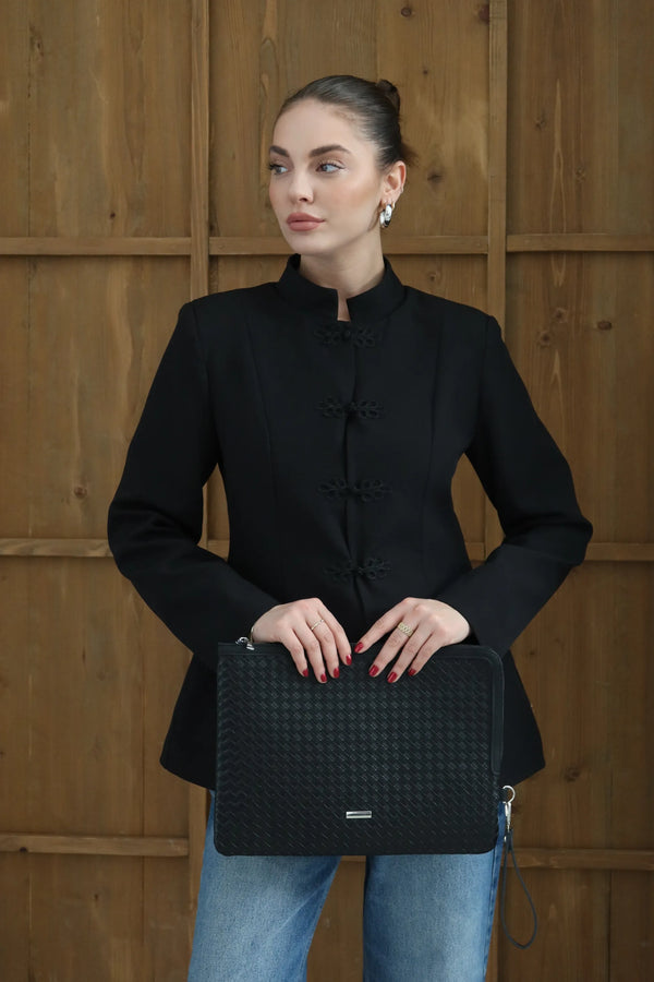 Dizüstü Bilgisayar Kılıfı Luma - Siyah Örgülü