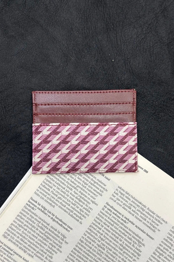 Baskılı Desen Kartlık - Bordo