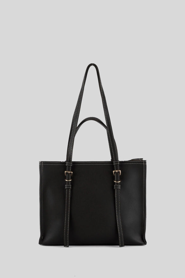 Kadın Dikiş Detaylı Tote Çanta Big Samba - Siyah