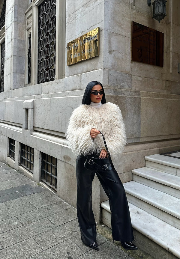 Kadın Kemer Detaylı Baget Omuz Çantası Glove - Siyah