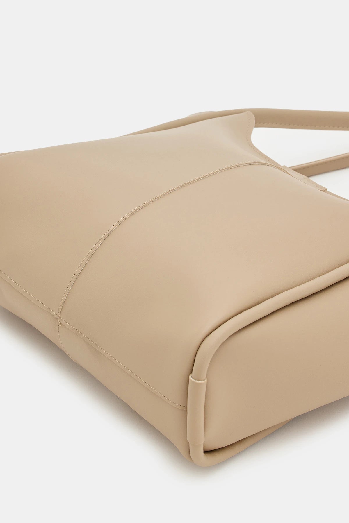 Kadın Fermuarlı Omuz Çantası Poloni - Vizon