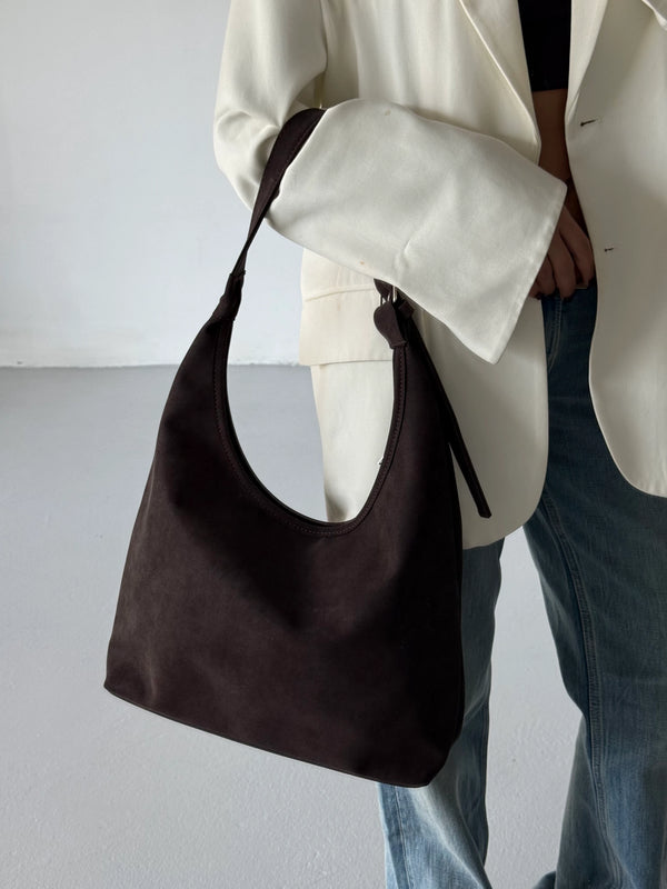 Kadın Ayarlanabilir Askılı Omuz Çantası Cove - Kahve Süet