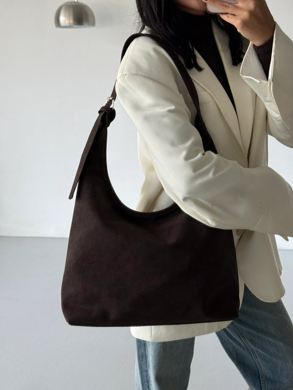 Kadın Ayarlanabilir Askılı Omuz Çantası Cove - Kahve Süet