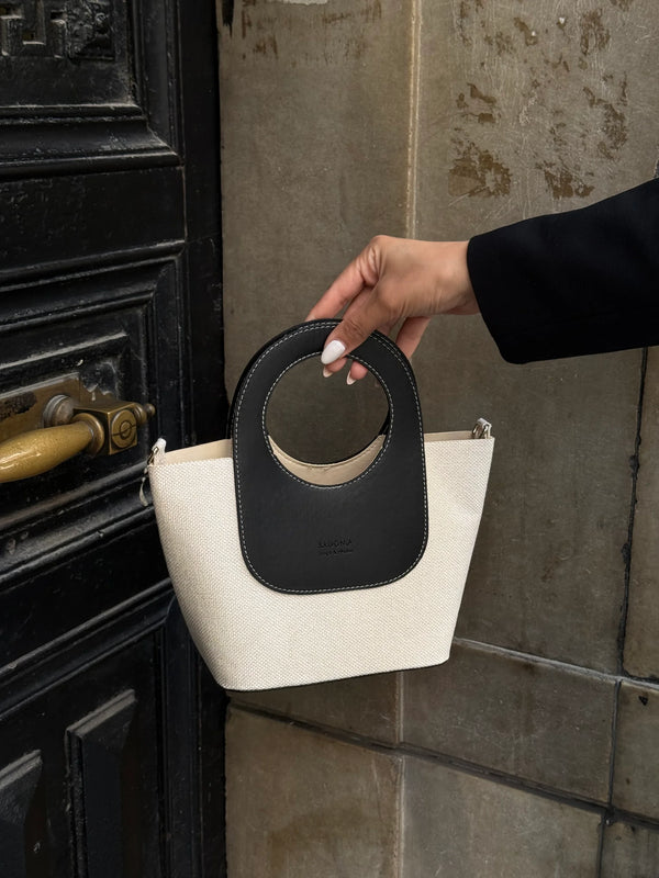 Kadın Yavru Detaylı Hasır Çapraz Çanta Arlo - Siyah