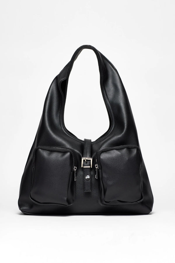 Kadın Cepli Omuz Çantası Mabel - Siyah