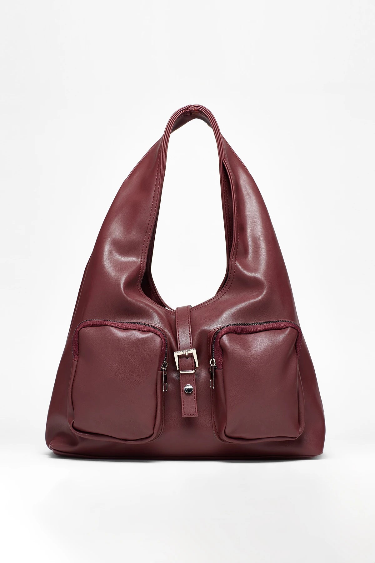 Kadın Cepli Omuz Çantası Mabel - Bordo