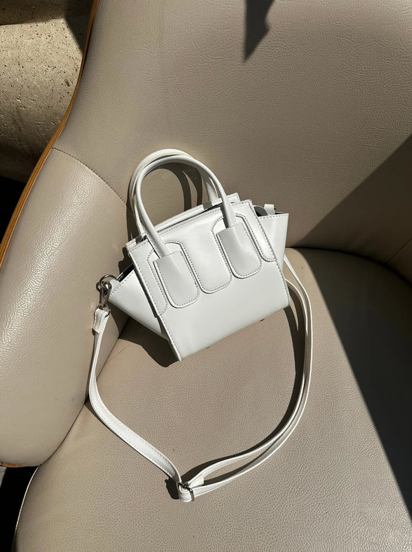 Kadın Fermuarlı Çapraz Askılı Omuz Çantası Eleni - Beyaz