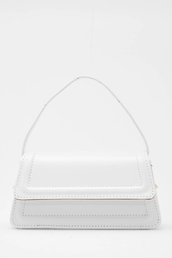 Kadın Kapaklı Çapraz Askılı Kol ve Omuz Çantası Zoe - Beyaz