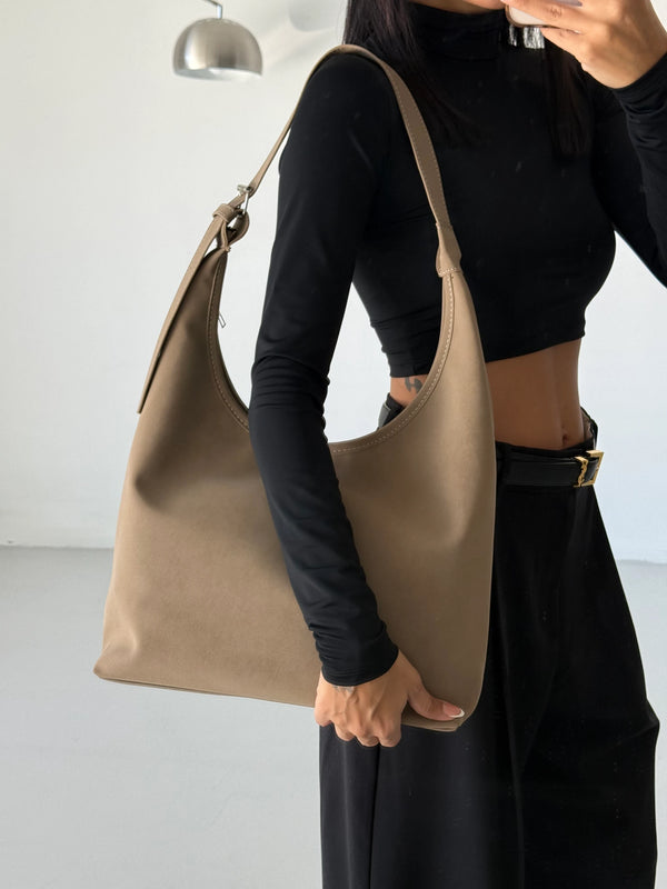 Kadın Ayarlanabilir Askılı Omuz Çantası Cove - Vizon Süet