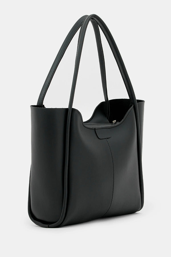 Kadın Fermuarlı Omuz Çantası Poloni - Siyah