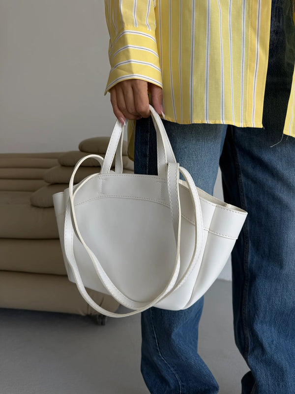 Kadın Çift Saplı Tote Çanta Pablo - Beyaz